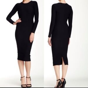 Nadia Tarr Blue Bodycon Midi Dress Sz L